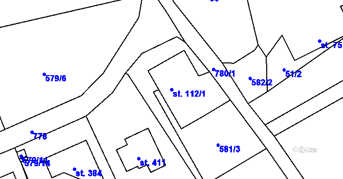 Parcela st. 112/1 v KÚ Hostašovice, Katastrální mapa