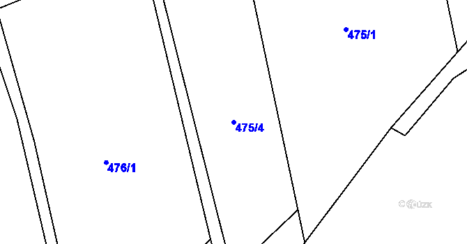 Parcela st. 475/4 v KÚ Hostašovice, Katastrální mapa
