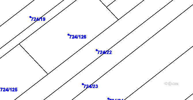 Parcela st. 724/22 v KÚ Hostašovice, Katastrální mapa