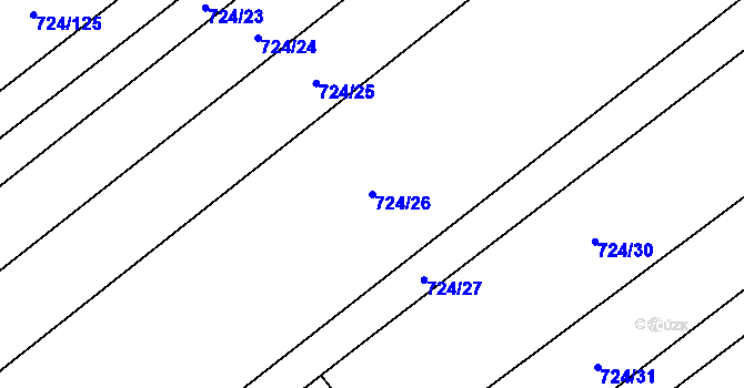 Parcela st. 724/26 v KÚ Hostašovice, Katastrální mapa