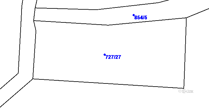 Parcela st. 727/27 v KÚ Hostašovice, Katastrální mapa