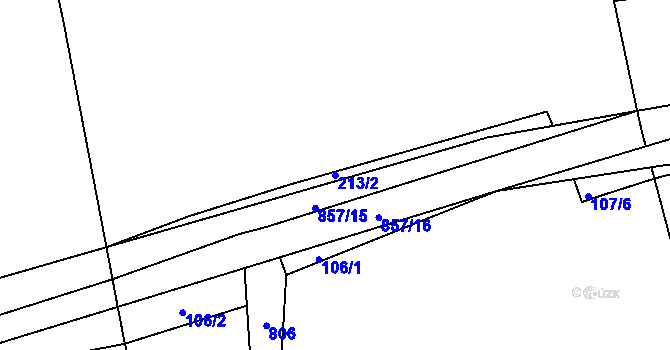 Parcela st. 213/2 v KÚ Hostašovice, Katastrální mapa