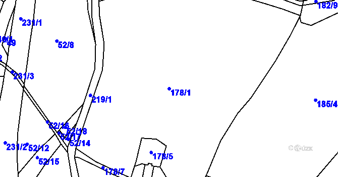 Parcela st. 178/1 v KÚ Nekrasín, Katastrální mapa