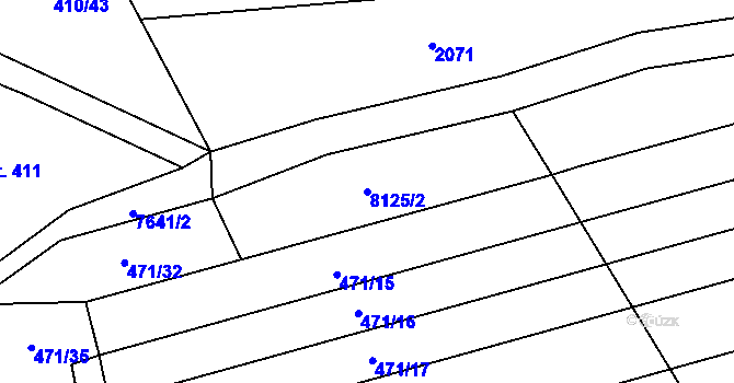 Parcela st. 8125/2 v KÚ Hostěradice na Moravě, Katastrální mapa