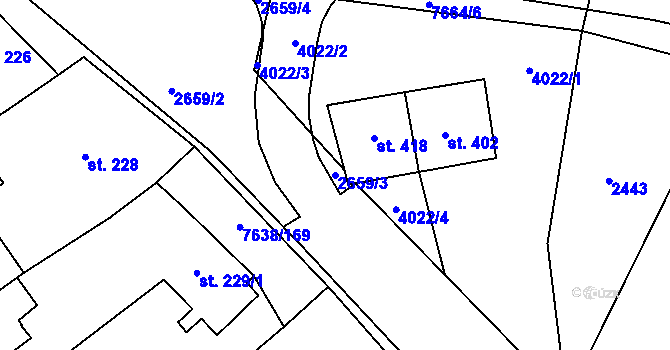 Parcela st. 2659/3 v KÚ Hostěradice na Moravě, Katastrální mapa