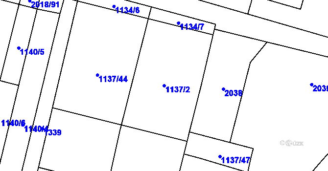 Parcela st. 1137/2 v KÚ Chlupice, Katastrální mapa