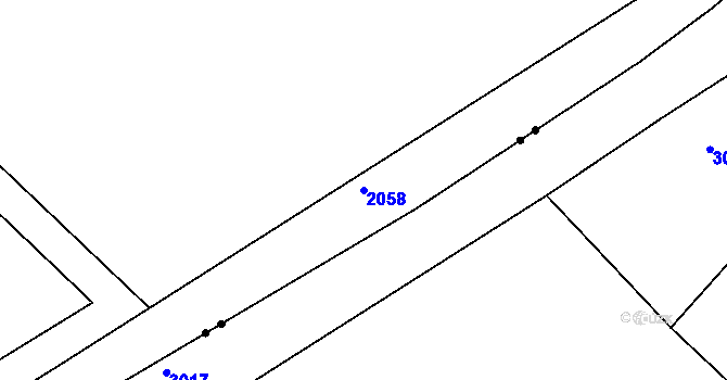 Parcela st. 2058 v KÚ Chlupice, Katastrální mapa