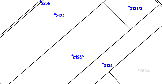 Parcela st. 2123 v KÚ Chlupice, Katastrální mapa