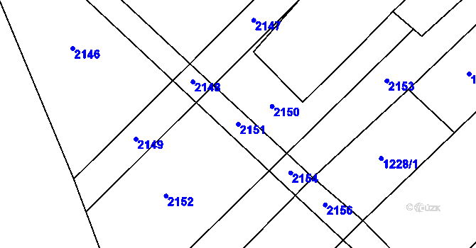 Parcela st. 2151 v KÚ Chlupice, Katastrální mapa