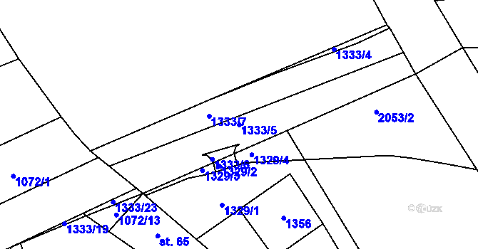 Parcela st. 1333/5 v KÚ Chlupice, Katastrální mapa