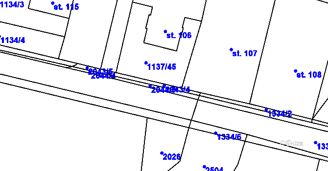 Parcela st. 2043/4 v KÚ Chlupice, Katastrální mapa