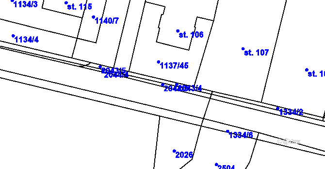 Parcela st. 2044/3 v KÚ Chlupice, Katastrální mapa