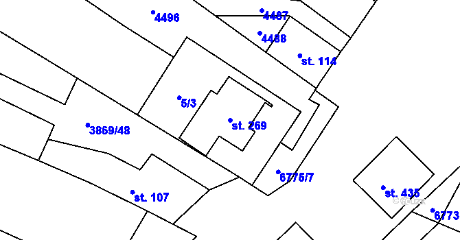 Parcela st. 269 v KÚ Míšovice, Katastrální mapa