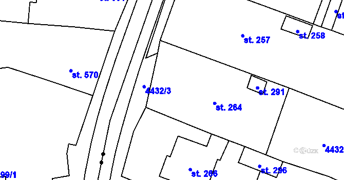 Parcela st. 4432/4 v KÚ Míšovice, Katastrální mapa