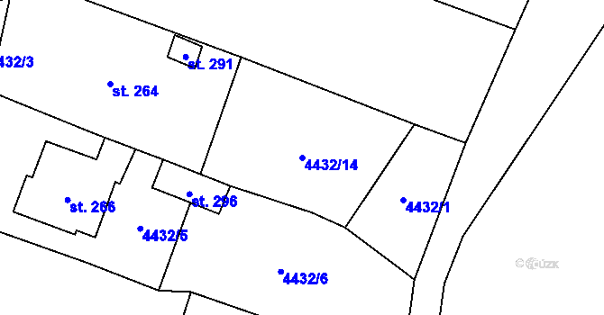 Parcela st. 4432/14 v KÚ Míšovice, Katastrální mapa