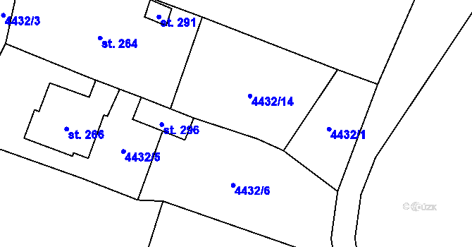 Parcela st. 4432/15 v KÚ Míšovice, Katastrální mapa