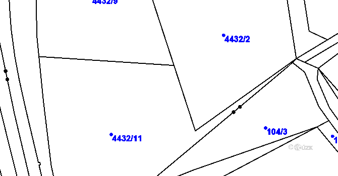 Parcela st. 4432/18 v KÚ Míšovice, Katastrální mapa