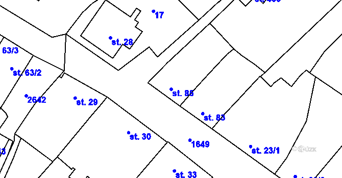 Parcela st. 85 v KÚ Hostěrádky, Katastrální mapa