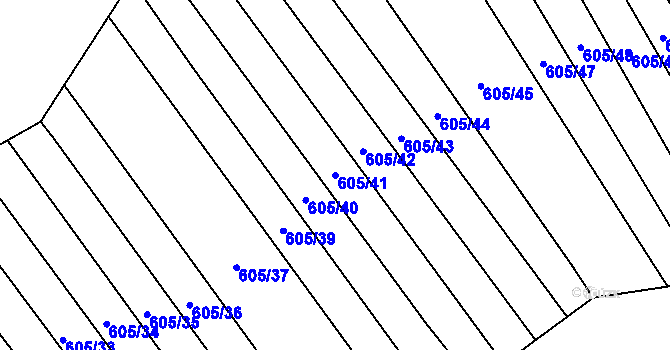 Parcela st. 605/41 v KÚ Hostěrádky, Katastrální mapa