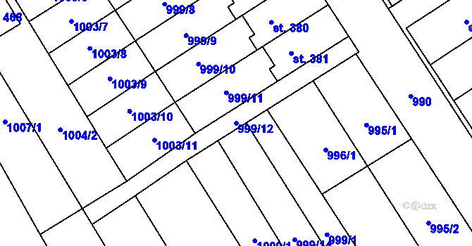 Parcela st. 999/12 v KÚ Hostěrádky, Katastrální mapa