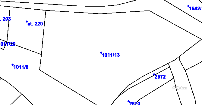 Parcela st. 1011/13 v KÚ Hostěrádky, Katastrální mapa