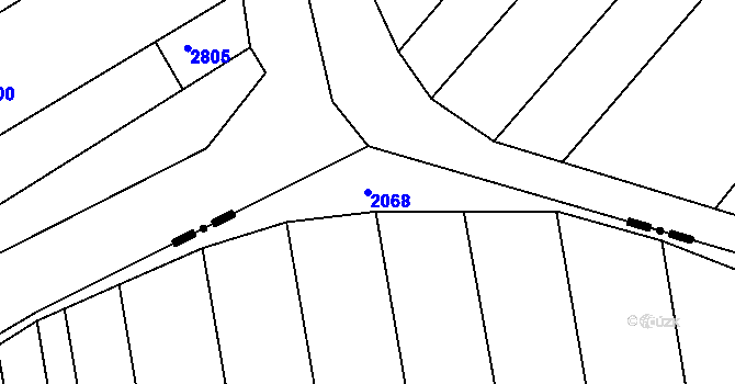 Parcela st. 2068 v KÚ Hostěrádky, Katastrální mapa