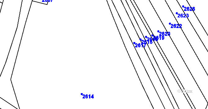 Parcela st. 2224 v KÚ Hostěrádky, Katastrální mapa