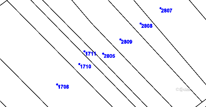 Parcela st. 2805 v KÚ Hostěrádky, Katastrální mapa