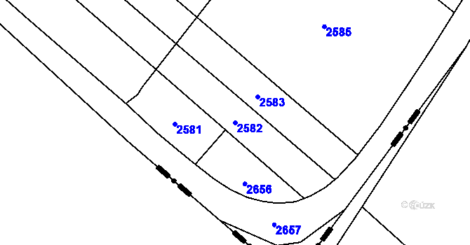 Parcela st. 2582 v KÚ Hostěrádky, Katastrální mapa