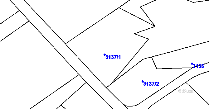 Parcela st. 3137/1 v KÚ Hostěrádky, Katastrální mapa