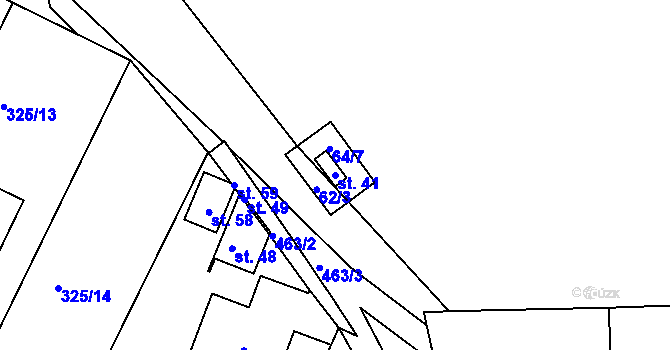 Parcela st. 41 v KÚ Částkovice u Hostětic, Katastrální mapa