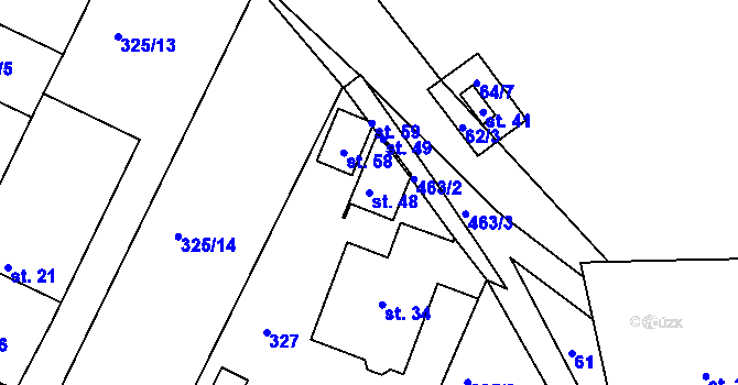 Parcela st. 48 v KÚ Částkovice u Hostětic, Katastrální mapa