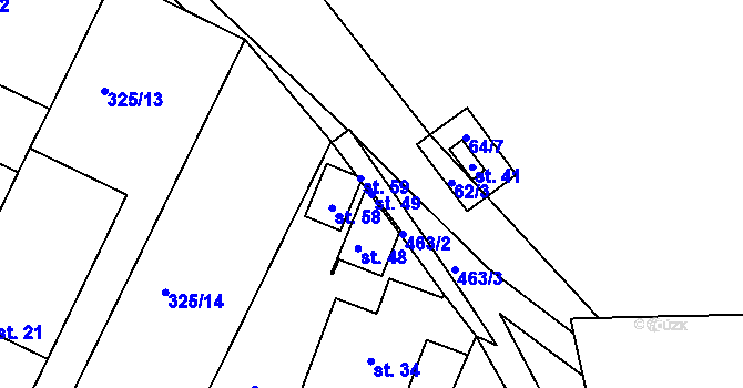 Parcela st. 49 v KÚ Částkovice u Hostětic, Katastrální mapa