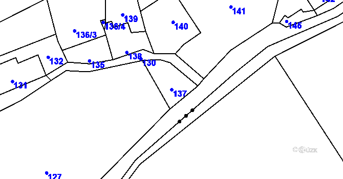 Parcela st. 137 v KÚ Hostim u Berouna, Katastrální mapa
