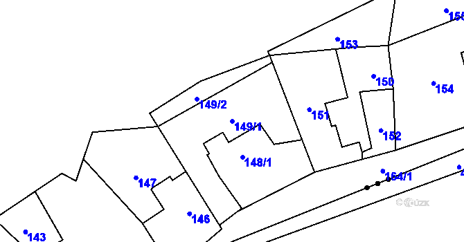 Parcela st. 149/1 v KÚ Hostim u Berouna, Katastrální mapa