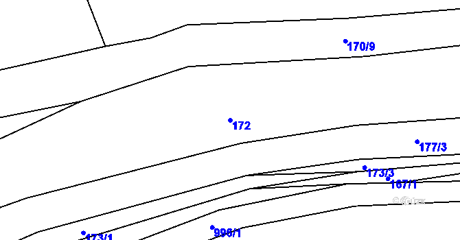 Parcela st. 172 v KÚ Hostim u Berouna, Katastrální mapa