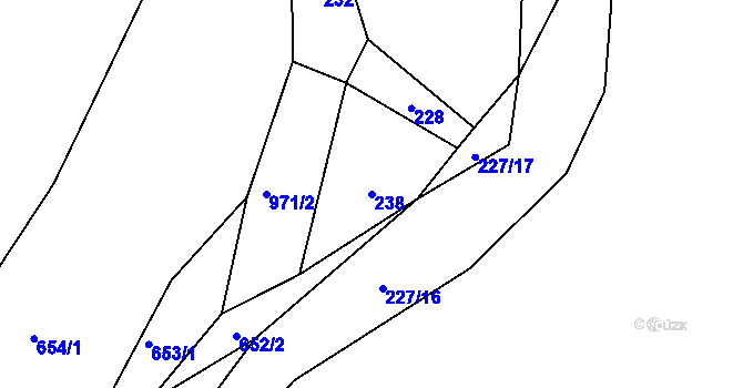 Parcela st. 238 v KÚ Hostim u Berouna, Katastrální mapa