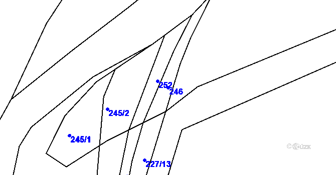 Parcela st. 246 v KÚ Hostim u Berouna, Katastrální mapa