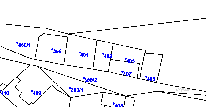 Parcela st. 402 v KÚ Hostim u Berouna, Katastrální mapa