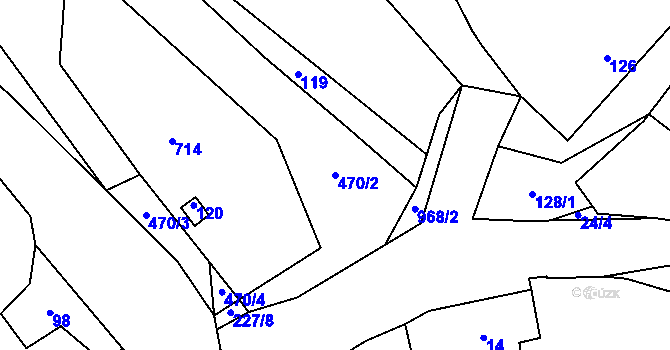 Parcela st. 470/2 v KÚ Hostim u Berouna, Katastrální mapa