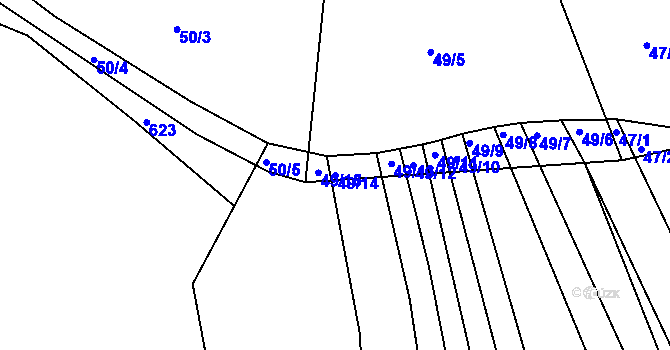 Parcela st. 49/14 v KÚ Hostim u Berouna, Katastrální mapa