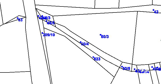 Parcela st. 50/4 v KÚ Hostim u Berouna, Katastrální mapa