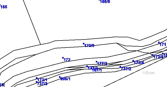 Parcela st. 170/9 v KÚ Hostim u Berouna, Katastrální mapa
