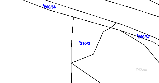 Parcela st. 210/3 v KÚ Hostim u Berouna, Katastrální mapa