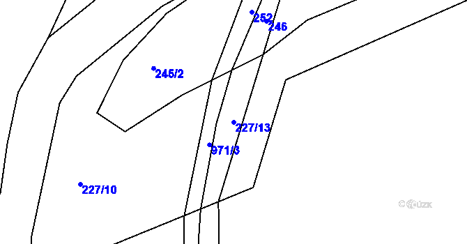 Parcela st. 227/13 v KÚ Hostim u Berouna, Katastrální mapa