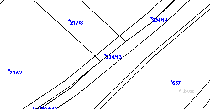 Parcela st. 234/13 v KÚ Hostim u Berouna, Katastrální mapa
