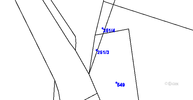 Parcela st. 251/3 v KÚ Hostim u Berouna, Katastrální mapa
