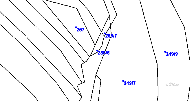 Parcela st. 258/6 v KÚ Hostim u Berouna, Katastrální mapa