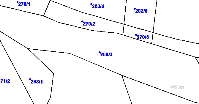 Parcela st. 268/3 v KÚ Hostim u Berouna, Katastrální mapa