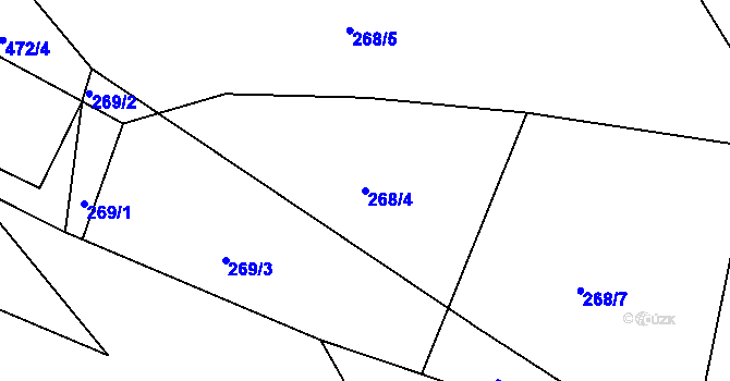 Parcela st. 268/4 v KÚ Hostim u Berouna, Katastrální mapa
